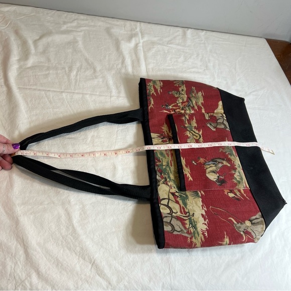 Sally Spicer, Western cowboy rodeo canvas, double handle tote bag - Picture 14 of 16